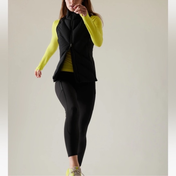 NWOT Athleta Rainier Tights Fleece Lined Black (Large) - Picture 3 of 12